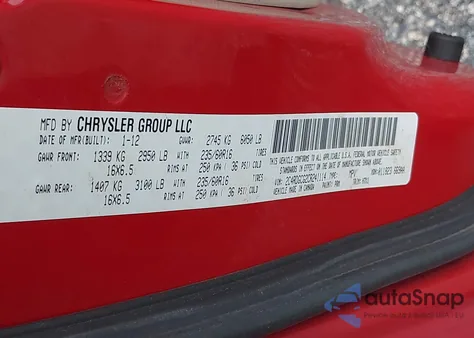 2012 Dodge Grand Caravan Sxt z USA, uszkodzony, nr VIN 2C4RDGCG2CR241114